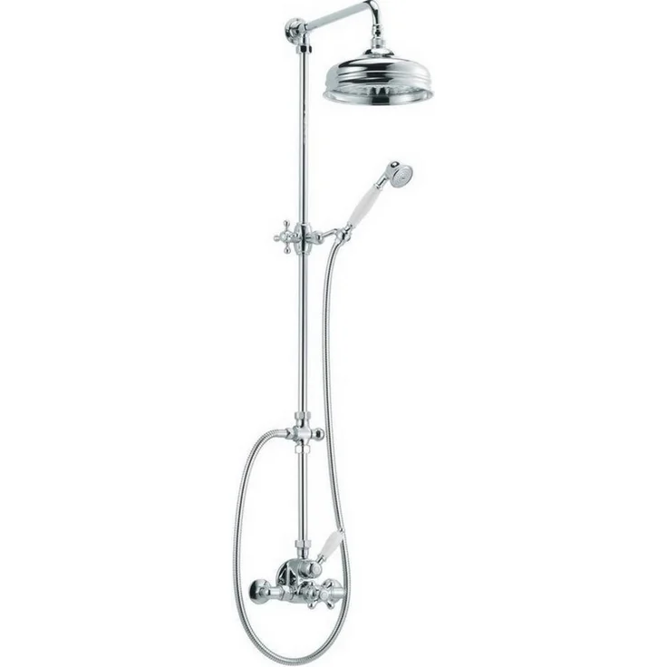 Schulte Duschsystem D9646, Nostalgie Duschsäule mit Retro Design, inkl. Armatur