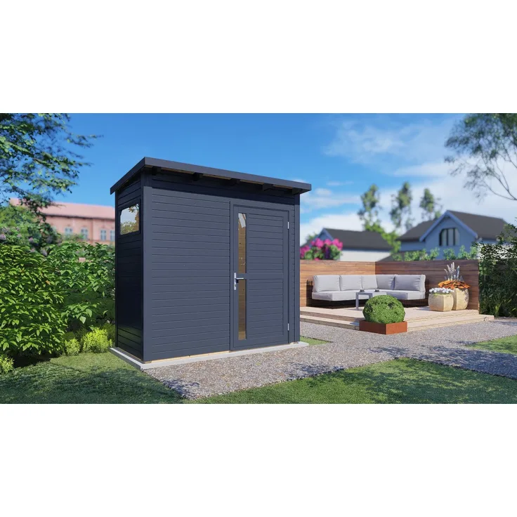 BERTILO Gartenhaus Pentus 1, modularer Aufbau, anthrazit, BxT: 247x143 cm