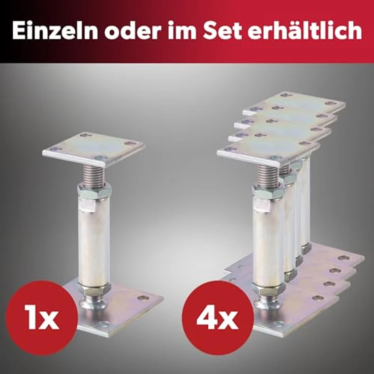 siwitec höhenverstellbarer I-Pfostenträger, 30-150 mm, 70 x 70 mm, für Holzkonstruktionen im Außenbereich, zum Aufschrauben, 1-St – Bild 6