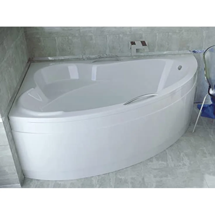 Bad Land ADA Eckwanne 140x90 Links, Acrylbadewanne mit antibakterieller Beschichtung und AcrylSchürze, schneeweiß – Bild 2