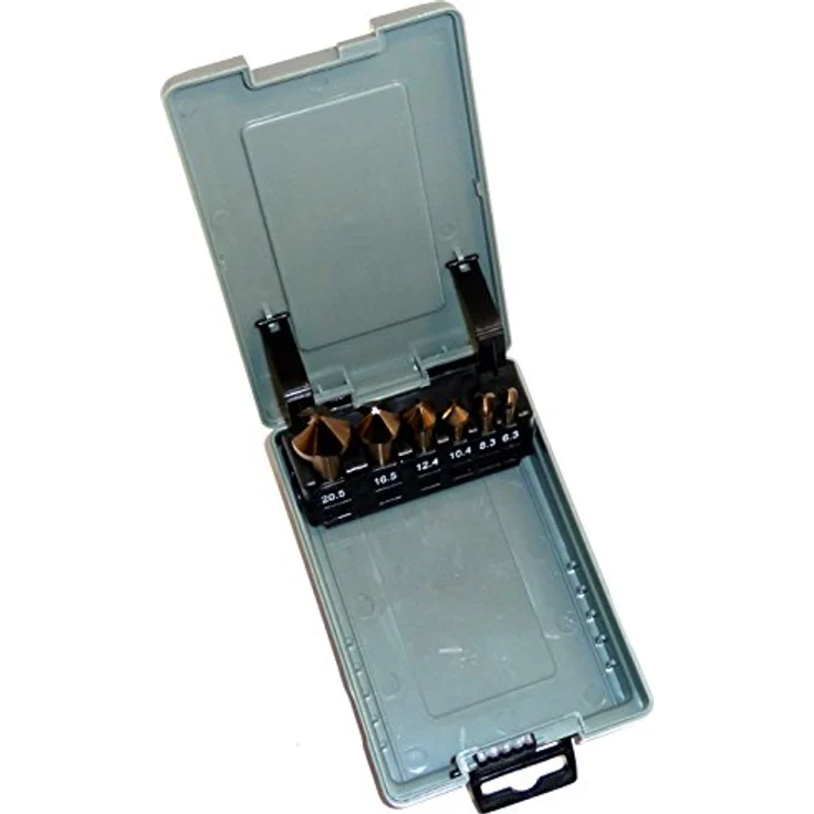 PeTools, 6tlg. Edelstahl Kegelsenker Set (6,3-20,5mm) HSS-E Co5 Senkbohrer, Entgrater, VA – Bild 2