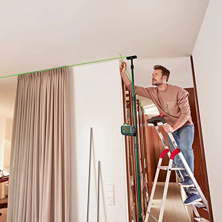 Bosch Kreuzlinienlaser AdvancedLevel 360 (Stativ, Arbeitsbereich: bis 24 m, selbstnivellierend bis ± 4°, grüner Laser, 4x AA-Batterien, im Karton) – Bild 7