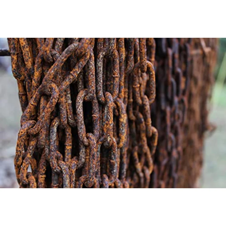 vitaliano Stahlkette gerostet 5mm, Meterware, 15 Meter - Robuste Eisenkette, rustikaler Vintage Look, Tragkraft 125 kg – Bild 3