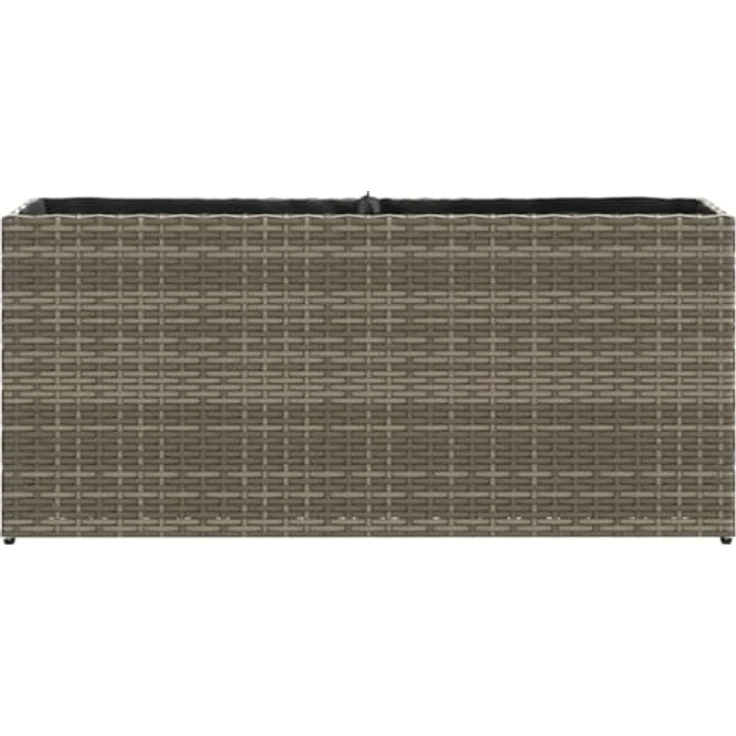 vidaXL Hochbeet mit 2 Fächern Grau 90x20x40 cm Poly Rattan, robustes Gestell, Dekorativ – Bild 5