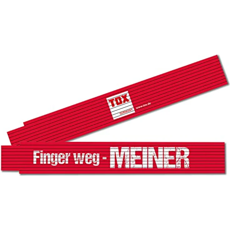 TOX Zollstock 2m in rot - Gliedermaßstab aus Buchenholz mit Winkelmessfunktion und farbigen Dezimalzahlen - Genauigkeitsklasse III – Bild 1