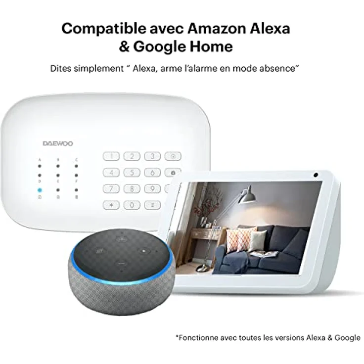 DAEWOO WiFi/GSM Alarmsystem Modell Home mit integrierter Sirene und Akku, RFID, mit 11 zubehörteilen, Außensirene, kompatibel mit DAEWOO Kameras – Bild 5