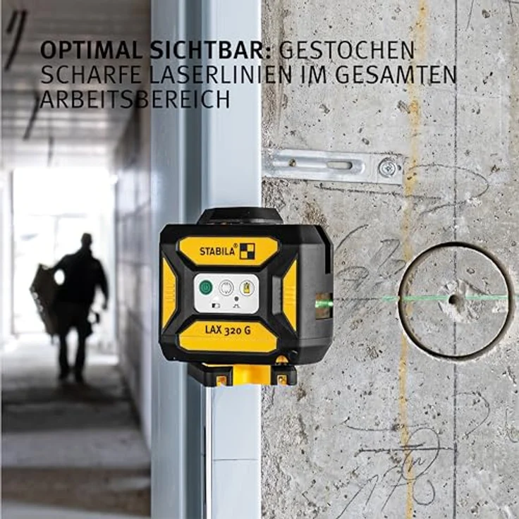 Stabila LAX 320, selbstnivellierendes Nivelliergerät-Set mit GREENBEAM-Technologie und bis zu 30 m Reichweite – Bild 2