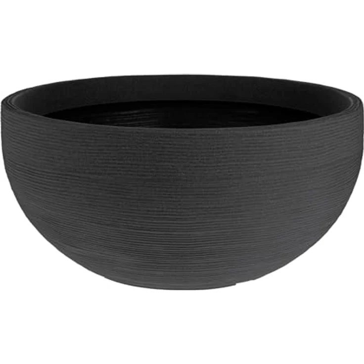 XXL Pflanzkübel im Rillen Design - rund 58 cm - Kunststoff Blumenkübel in anthrazit - Pflanz Blumen Topf Kübel Schale für Garten Balkon Terrase Innen Außen - Preisvergleich – Bild 2