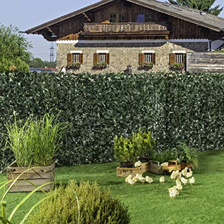 Windhager Sichtschutzhecke Ahorn, wetterbeständiger Sichtschutz für Balkon und Terrasse, grün, 150 x 300 cm, pflegeleicht aus Kunststoff – Bild 2
