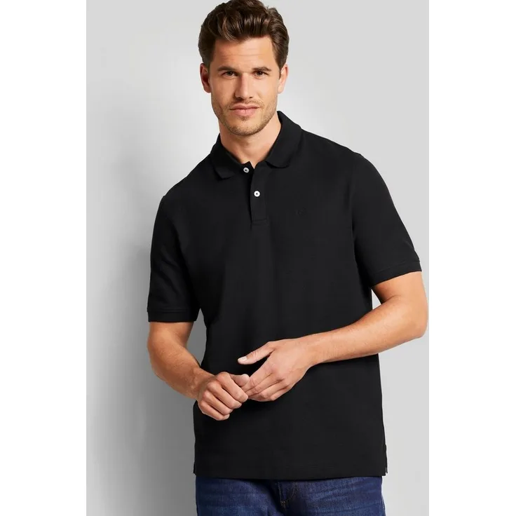 bugatti Poloshirt mit Logostickerei, hüftbedeckend und basic geschnitten, weiche Baumwolle