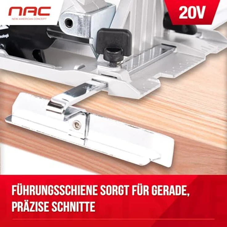 NAC Handkreissäge NEW AMERICAN CONCEPT, Akku-Kreissäge mit Laserführung, 20 V, 165 mm Sägeblattdurchmesser, ohne Akkus und Ladegerät – Bild 5