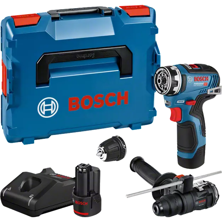 Bosch Akku-Bohrschrauber GSR 12V-35 FC+GFA 12-H+GFA 12-B (2x3,0 Ah+Lader) L-BOXX – Bild 1