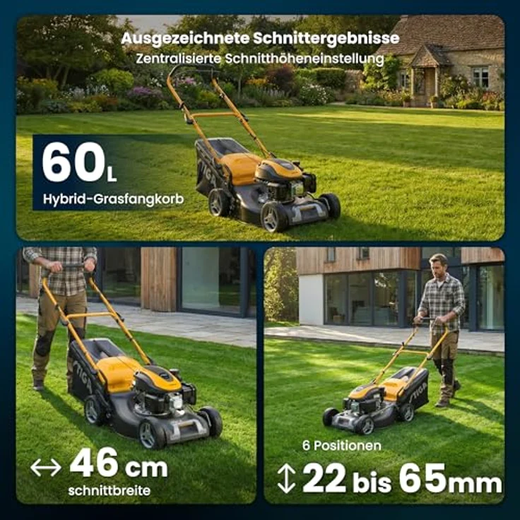 STIGA Benzinrasenmäher Combi 48 S, 46 cm Schnittbreite, 139 cm³ Benzinmotor, Radantrieb, inklusive Mulcheinsatz – Bild 5
