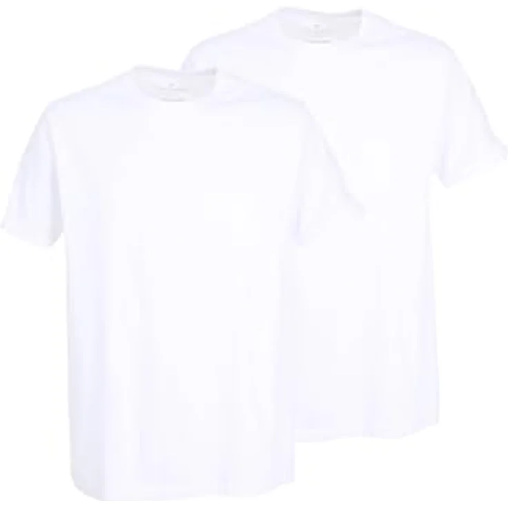 Tom Tailor Herren-Unterhemd 2er-Pack, aus 100% Baumwolle, Weiss, Größe L, Rundhalsausschnitt, pflegeleicht – Bild 1