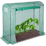 Relaxdays Tomatengewächshaus, rundes Dach, mit Tür, Tomatenhaus aus Stahl und Folie, UV-beständig, HBT: 170x80x200, grün