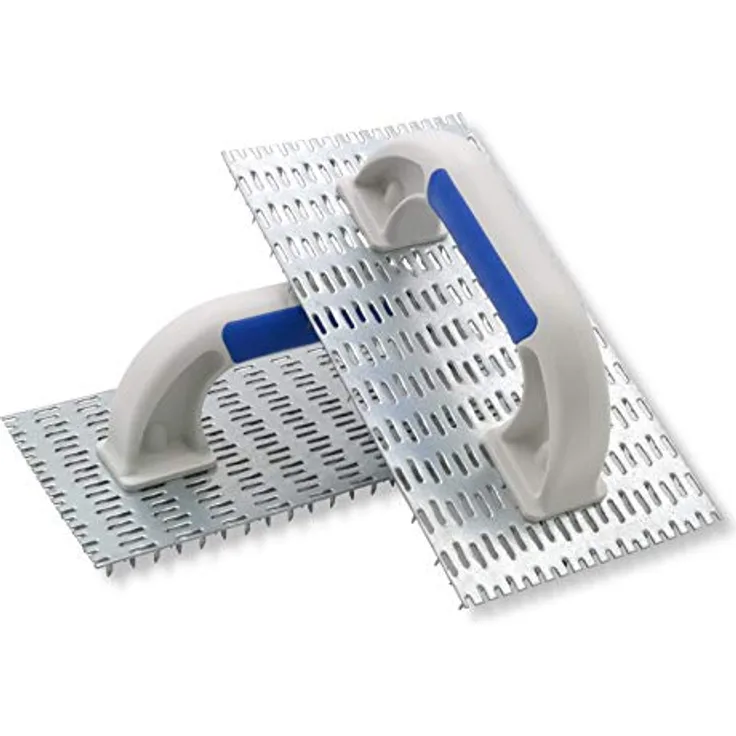 2er Set DEWEPRO Profi Edelputzkratzer - Putzkratzer - Raspelbrett für Mineralputz - Abmessung: 250x135mm