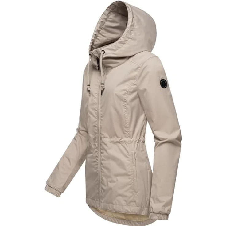 Ragwear Danka, Damen Übergangsjacke, wasserfest mit gefütterter Kapuze, beige, Größe M – Bild 2
