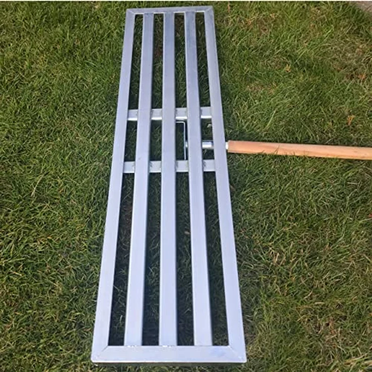SattesGrün XXL Profi Rasenrakel 100x26cm, verzinkter Stahl, zum Sanden Abziehen Levelingrake Garden Tool – Bild 5
