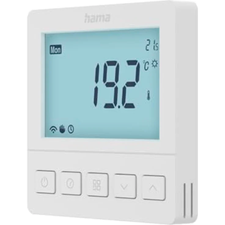 Hama Raumthermostat Fußbodenheizung, programmierbar, Smart Home Thermostat mit App-Steuerung für Android, iOS, Alexa, Google Assistant, Siri, Unterputz, weiß – Bild 1