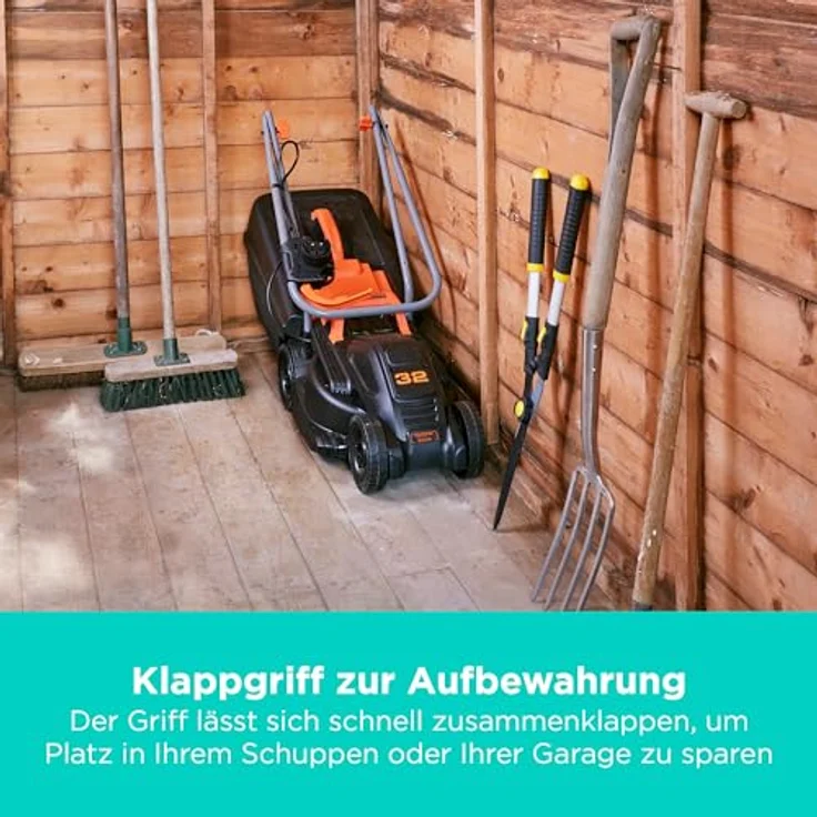 BLACK+DECKER Rasenmäher BEMW351, 32cm, schwarz-orange, 1.000 Watt – Bild 9