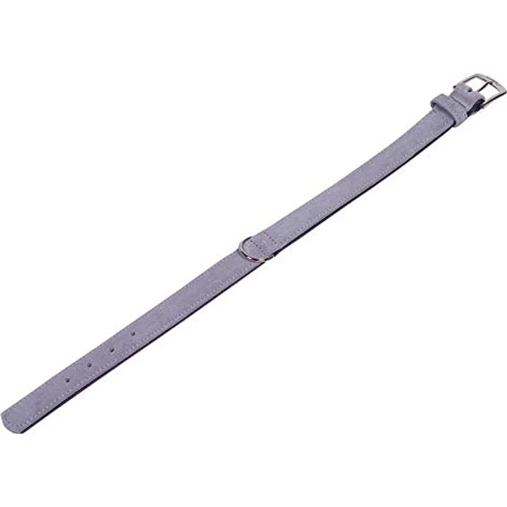 Nobby Halsband VELOURS, grau (Plume), 32 cm (25-30 cm), 14/16 mm, 1 Stück
