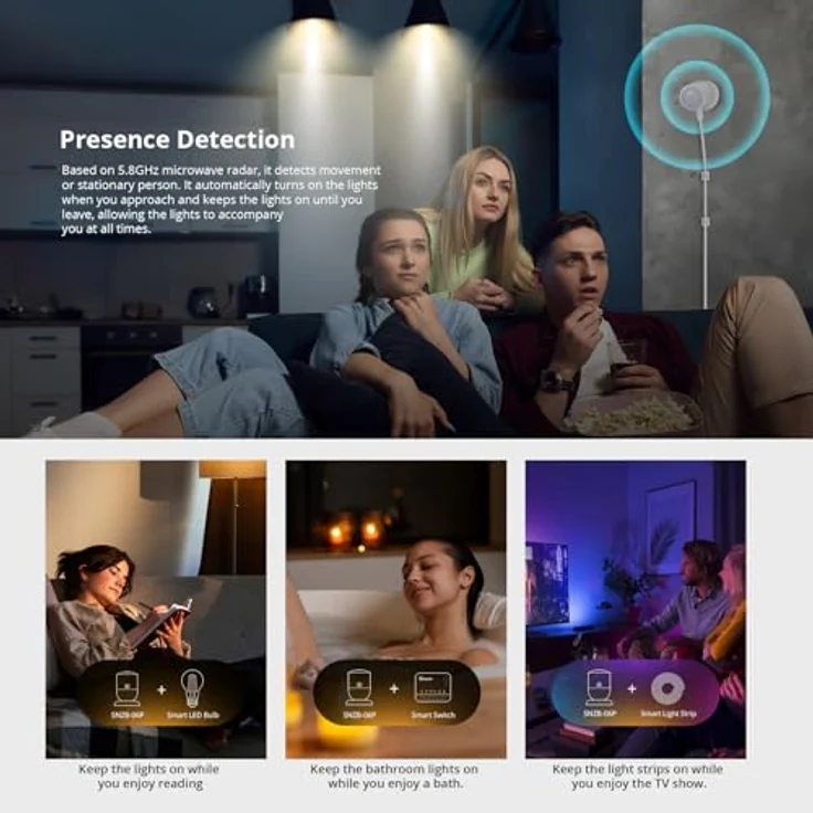 Sonoff SNZB-06P Human Presence Sensor, Mikrowellenradar, Zigbee 3.0, Smart Home-fähig – Bild 4