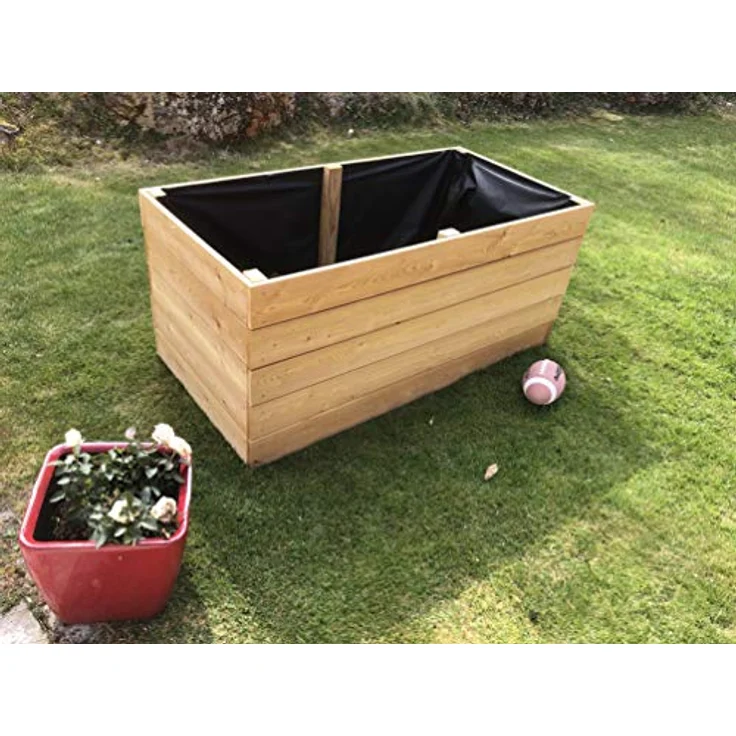 Gartenwelt Riegelsberger Elegantes Hochbeet Kräuterbeet Pflanzbeet Lärche Gemüsebeet 195x100cm Höhe 71 cm aus Lärchenholz 27mm glatt – Bild 1