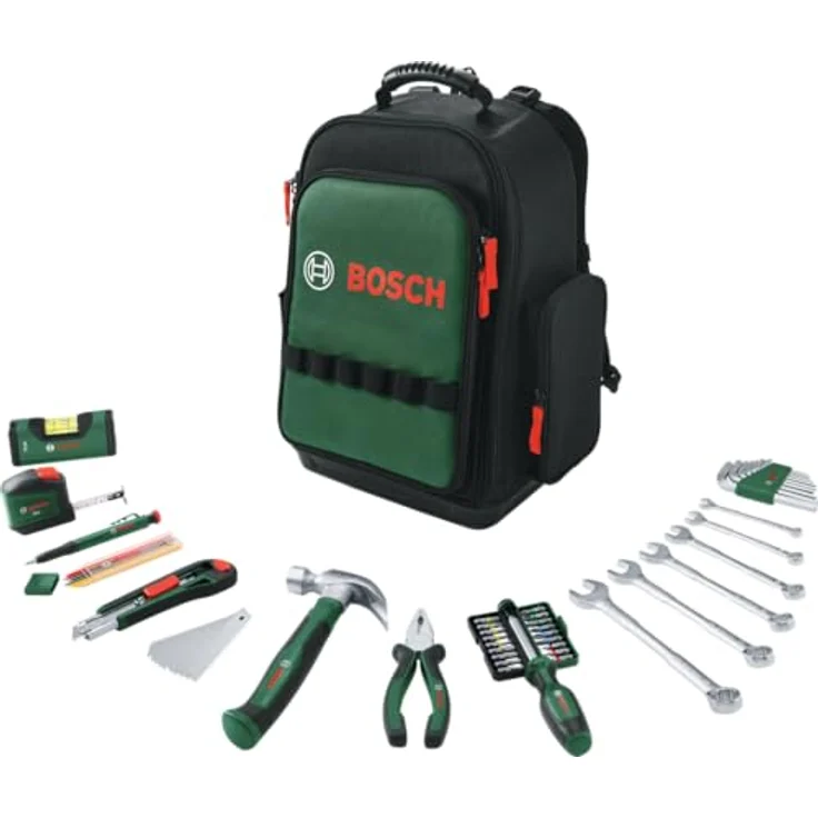BOSCH Werkzeugrucksack-Set, 60-teilig mit hochwertigem Werkzeug für Heimwerkeranwendungen – Bild 1