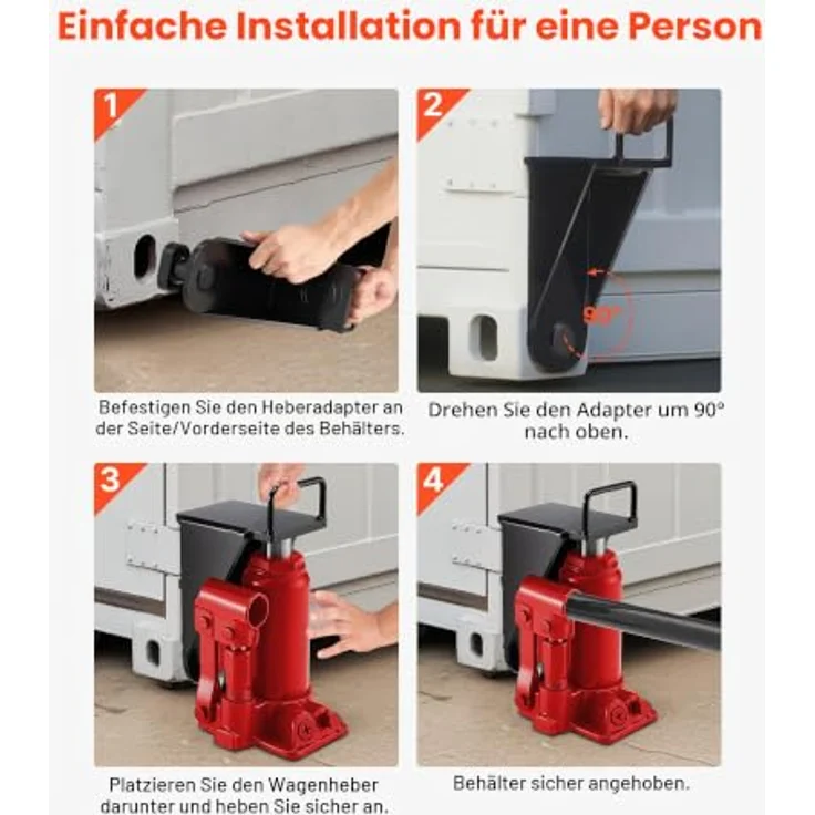 VEVOR Wagenheber für Versandbehälter, U-förmiger Griff, 5,6 T, wetterfest für Schifffahrt und Logistik, 1er-Pack – Bild 5