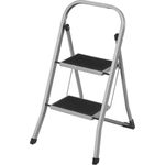 SONGMICS Trittleiter Klapptritt, Leiter mit 2 Stufen, bis 150 kg belastbar, Grau