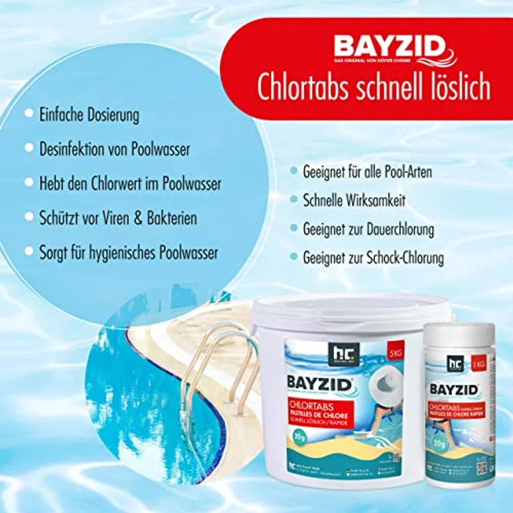 1 x 1 kg BAYZID Chlortabs 20g schnell löslich – Bild 3