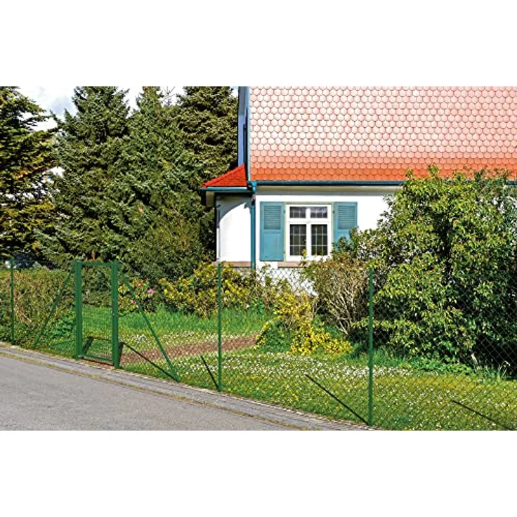 Alberts 632250 Maschendrahtzaun Komplettset mit Einschlagbodenhülse, grün, Höhe 150 cm, Länge 100 m, zinkphosphatiert – Bild 4