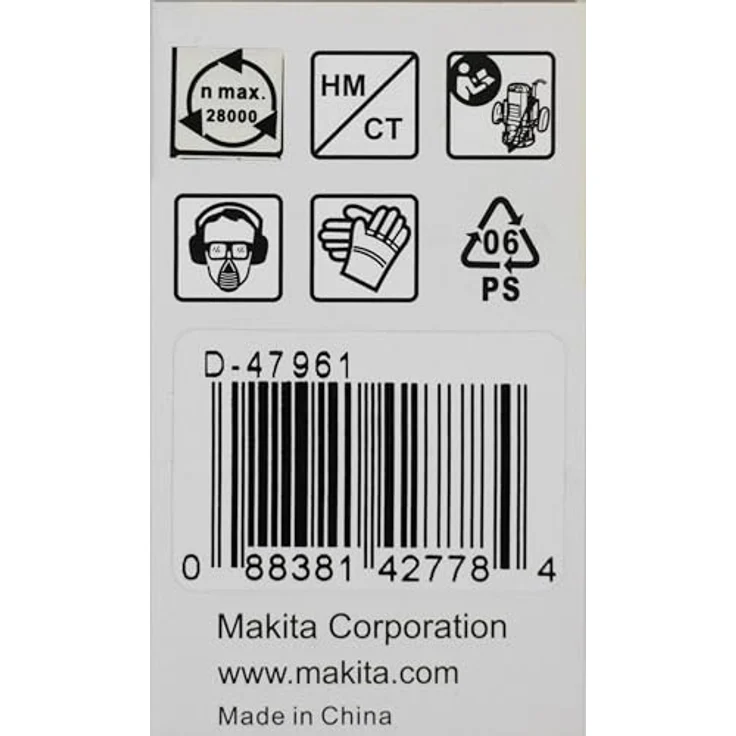 Makita D-47961 V-Nutfräser 12,7mm, Ø 8mm Schaft, 60° Winkel, 16mm Arbeitslänge, 48mm Gesamtlänge – Bild 5