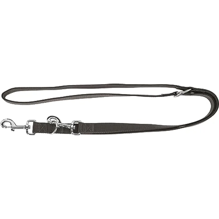 Kerbl Pet Miami Plus, Führleine grau doppelt 25mm/200cm, stabiles Nylongewebe, robuste Beschläge, extra robuste Ausführung