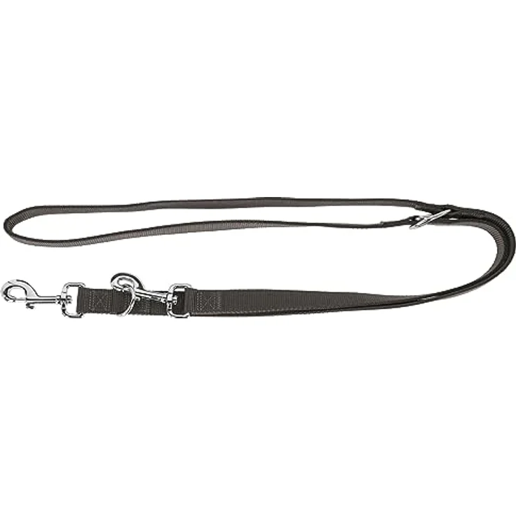 Kerbl Pet Miami Plus, Führleine grau doppelt 25mm/200cm, stabiles Nylongewebe, robuste Beschläge, extra robuste Ausführung – Bild 1