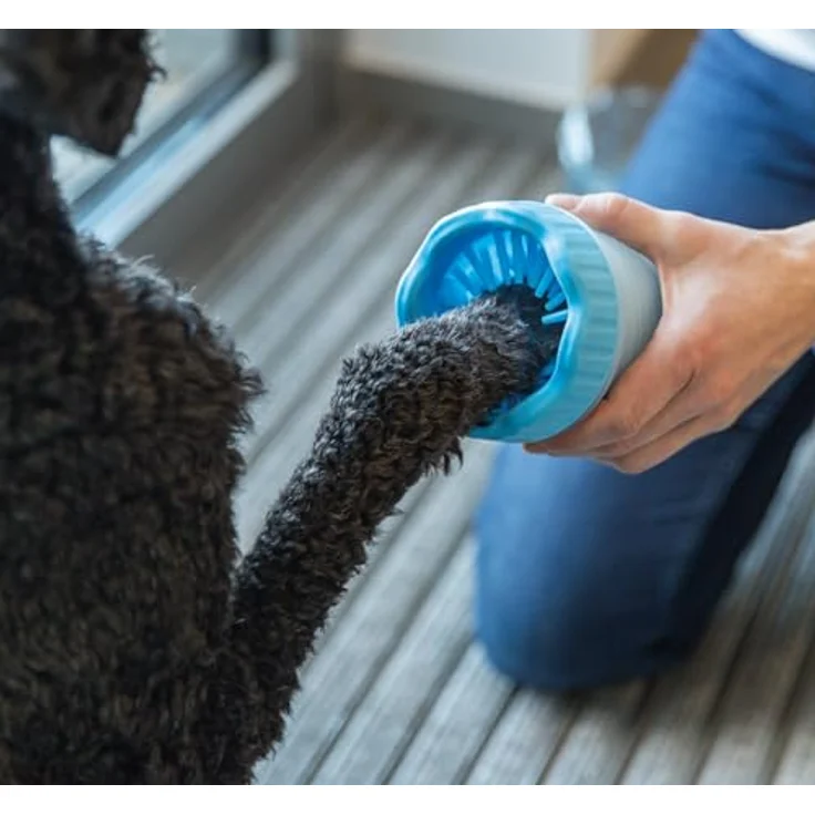Trixie Pfotenreiniger für Hunde Silikon / PP blau – Bild 3