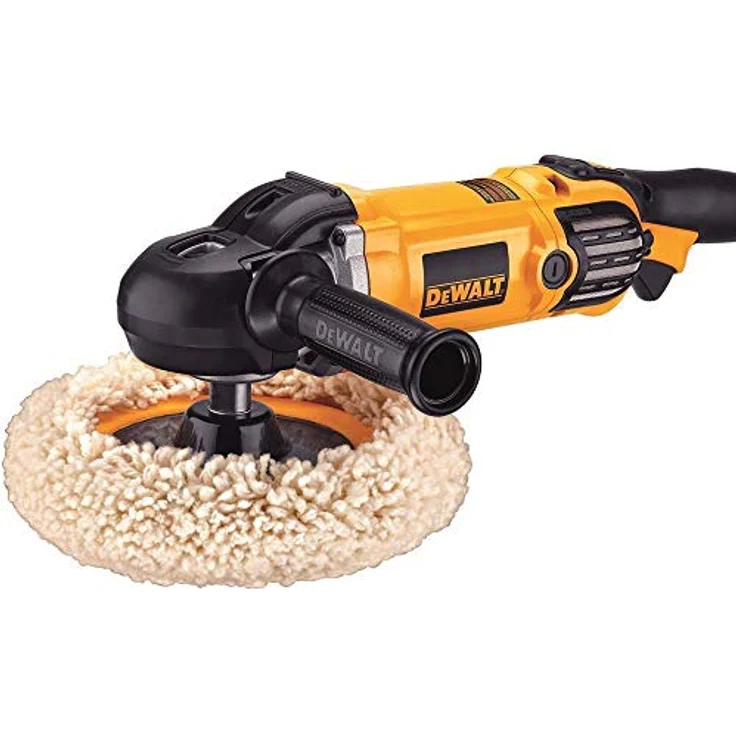 DeWalt 150mm & 180mm Polierer-Poliergerät (variable Geschwindigkeitseinstellung, leise & vibrationsarm, inkl. Gummischleifteller, Seitenzusatzhandgriff, zwei Polierhauben, Bügelhandgriff), DWP849X – Bild 8