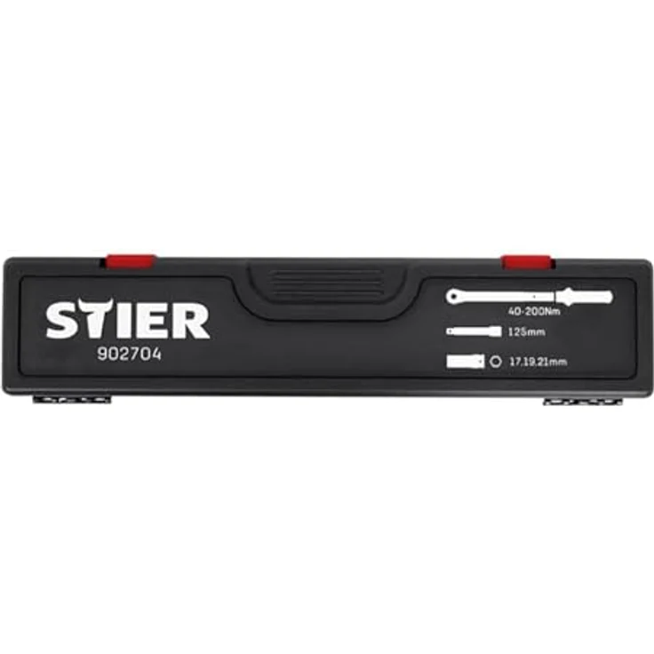 Stier Drehmomentschlüssel 1/2 Zoll, Rad-Montage-Set 40 - 200 Nm, 5-teilig mit hochpräziser Auslösegenauigkeit, Umschaltfunktion und Kalibrierzertifikat – Bild 9