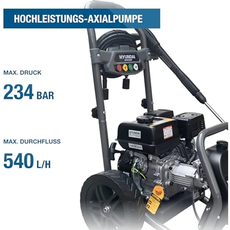 HYUNDAI HYW3400P, Benzin-Hochdruckreiniger mit 5 PS, 234 bar, 540 l/h und 10m Schlauch – Bild 3