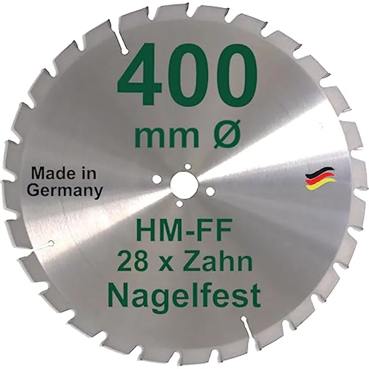 HM Sägeblatt 400 x 30 mm NAGELFEST FF Hartmetall FSP Kreissägeblatt 400mm für Bauholz Brennholz Schalholz Leimholz zum Sägen mit Wippsäge Tischkreissäge Kreissäge Kappsäge Brennholzsäge Tischsäge