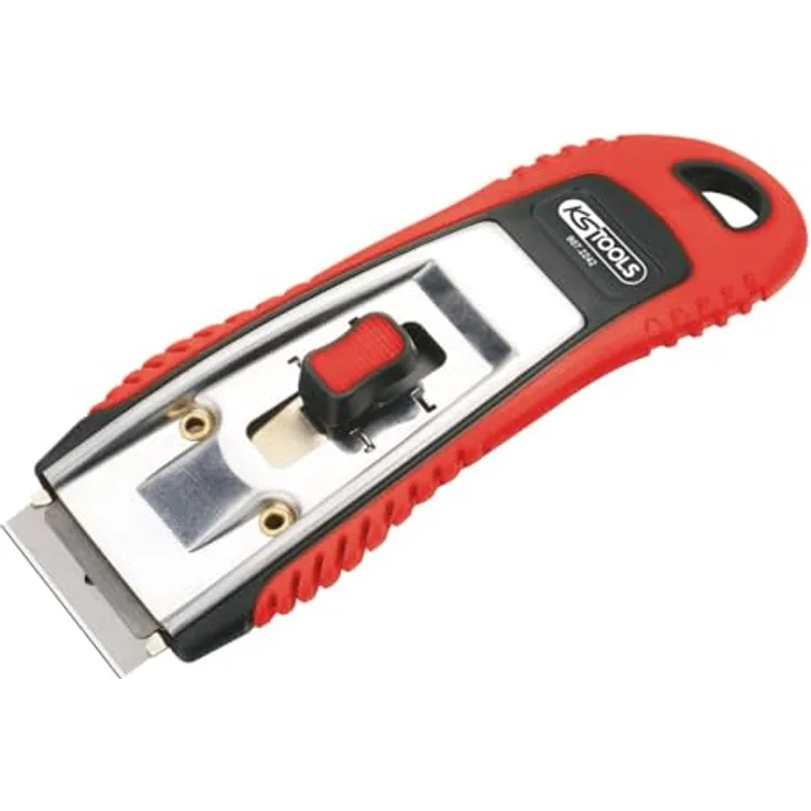 KS Tools 907.2242 Plakettenschaber, 40mm Rot mit einziehbarer Klinge