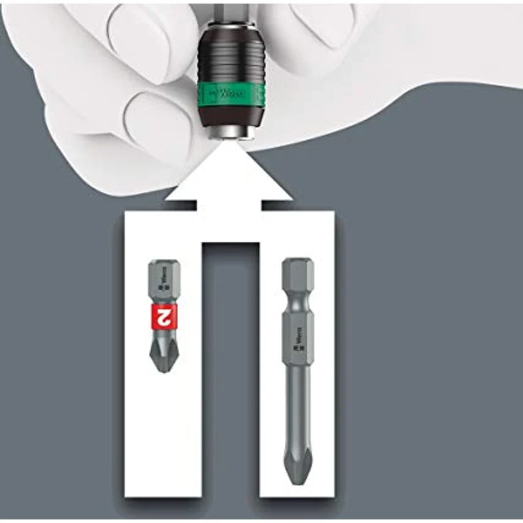 Wera Bithalter 889/4/1 K Rapidaptor, mit blitzschnellem Bitwechsel für 6,3 mm Bits, schwarz – Bild 5