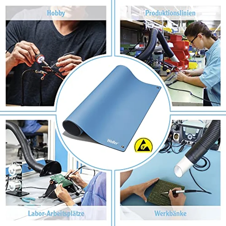 Weller T0051403499 Antistatische ESD Premium Tisch-Lötmatte, Blaue Lötmatte – Bild 5