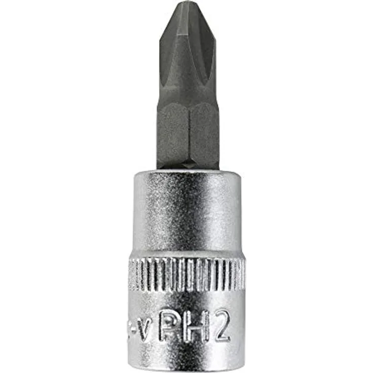 STIER Phillips-Bit-Steckschlüsseleinsatz PH 2, 1/4'' Innenvierkantantrieb aus Chrom-Vanadium-Stahl, langlebig und hochwertig