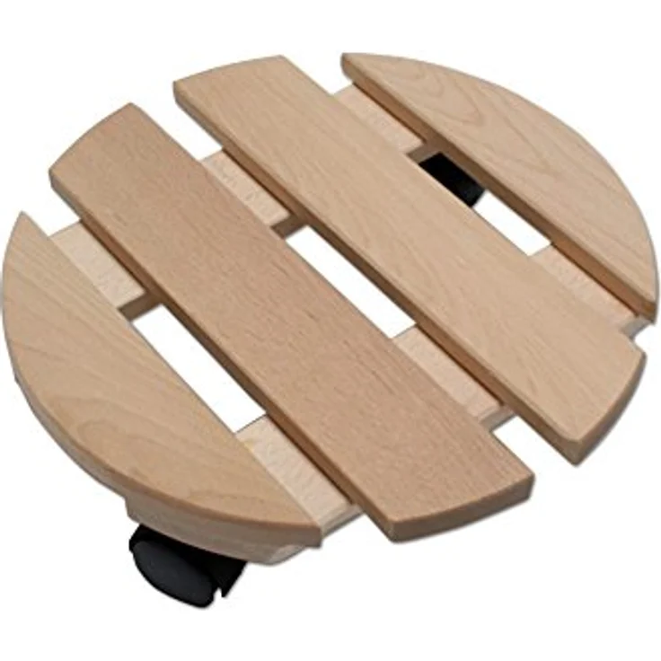 Pflanzenroller Holz MASSIV rund 30 cm bis 120 KG – Bild 3
