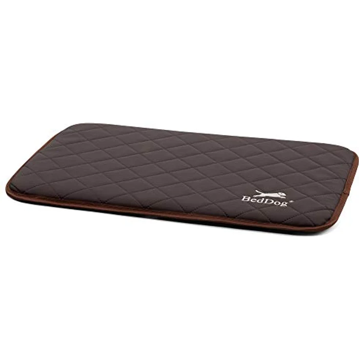 BedDog® Gesteppte Hundematte Nelly - Komfortables Hundekissen, langlebige Haustier-Unterlage aus Kunstleder, Hundebett, M (60x40cm), Mocca, braun – Bild 1