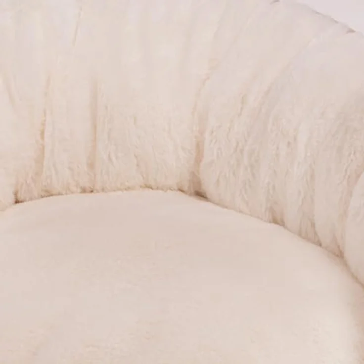 Wallace & Jones | Hundebett rund Grace - gemütlicher Hundekorb für mittelgroße Hunde | Hundebett mit Rand, rutschfest | braun-beige | Größe M | ca. 60 x 60 x 18 cm – Bild 5