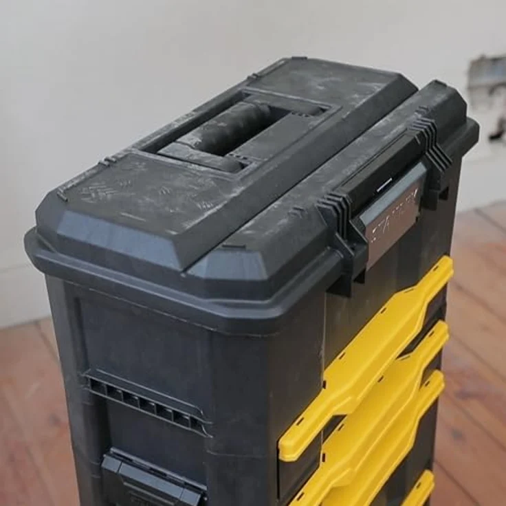 Stanley Rollende Werkstatt aus Metall-Kunststoff 1-79-206 ? Werkzeugwagen leer mit 3 modularen Einheiten ? Vielseitige Werkzeugbox für Kleinteile und große Werkzeuge – Bild 18