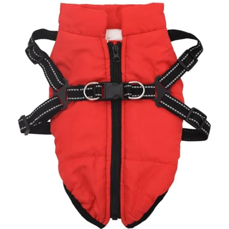 vidaXL Hundemantel mit Geschirr Wasserdicht Reflektierend Rot XL, Outdoor-Weste für Hunde bei jedem Wetter – Bild 4