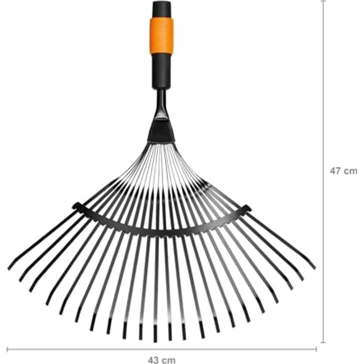 Fiskars Fächerbesen, Werkzeugkopf, Mit 20 Zinken, Breite: 43 cm, Stahl-Zinken, Schwarz-Orange, QuikFit, 1000644 – Bild 2